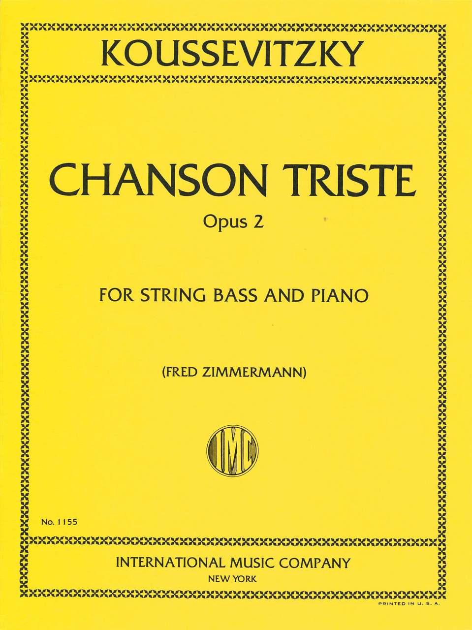 Koussevitzky, Chanson Triste op. 2 (IMC)