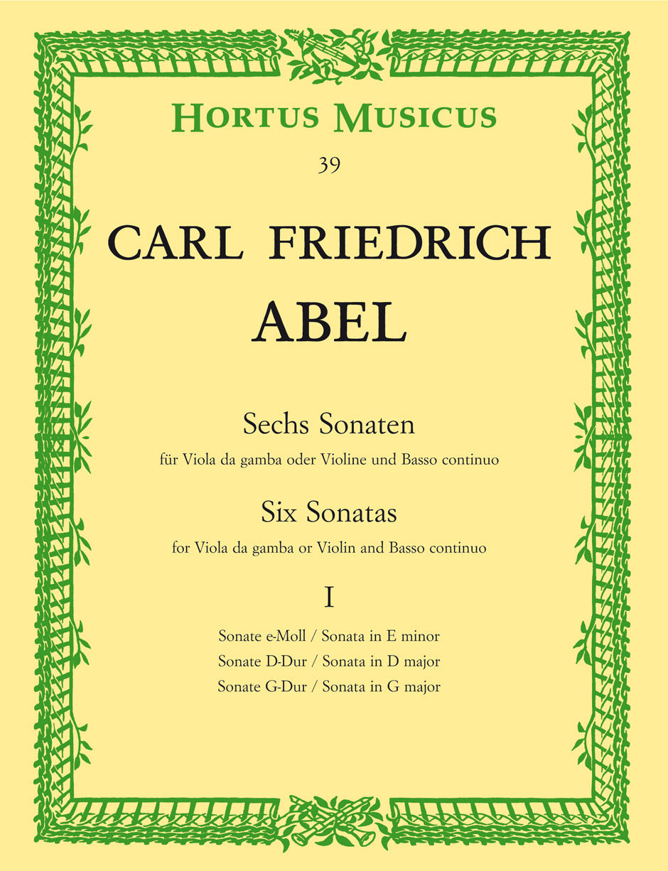 Abel,C.F., 6 Sonaten fur VdG & Bc. I (Barenreiter)