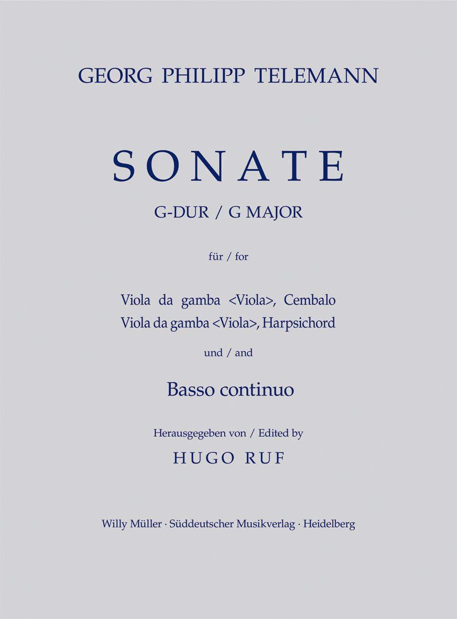 Telemann,G.P., Sonate G-dur fur VdG, Cem (Barenreiter)