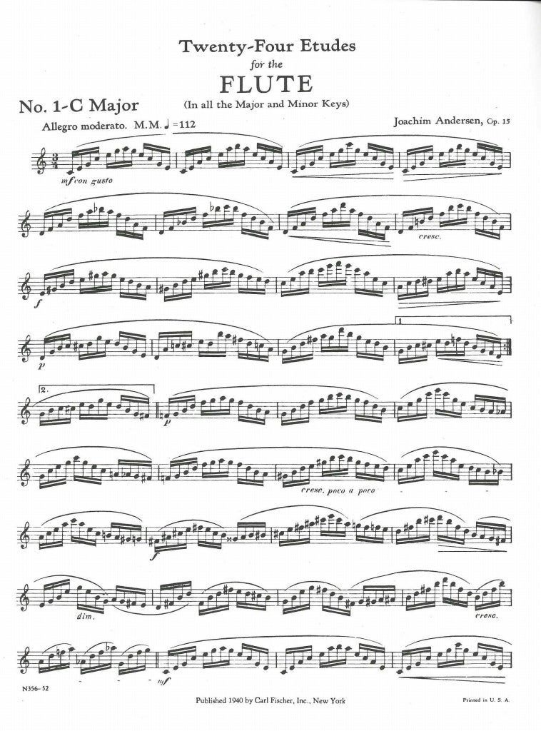 Andersen, op. 15: 24 Etudes (Carl Fischer)