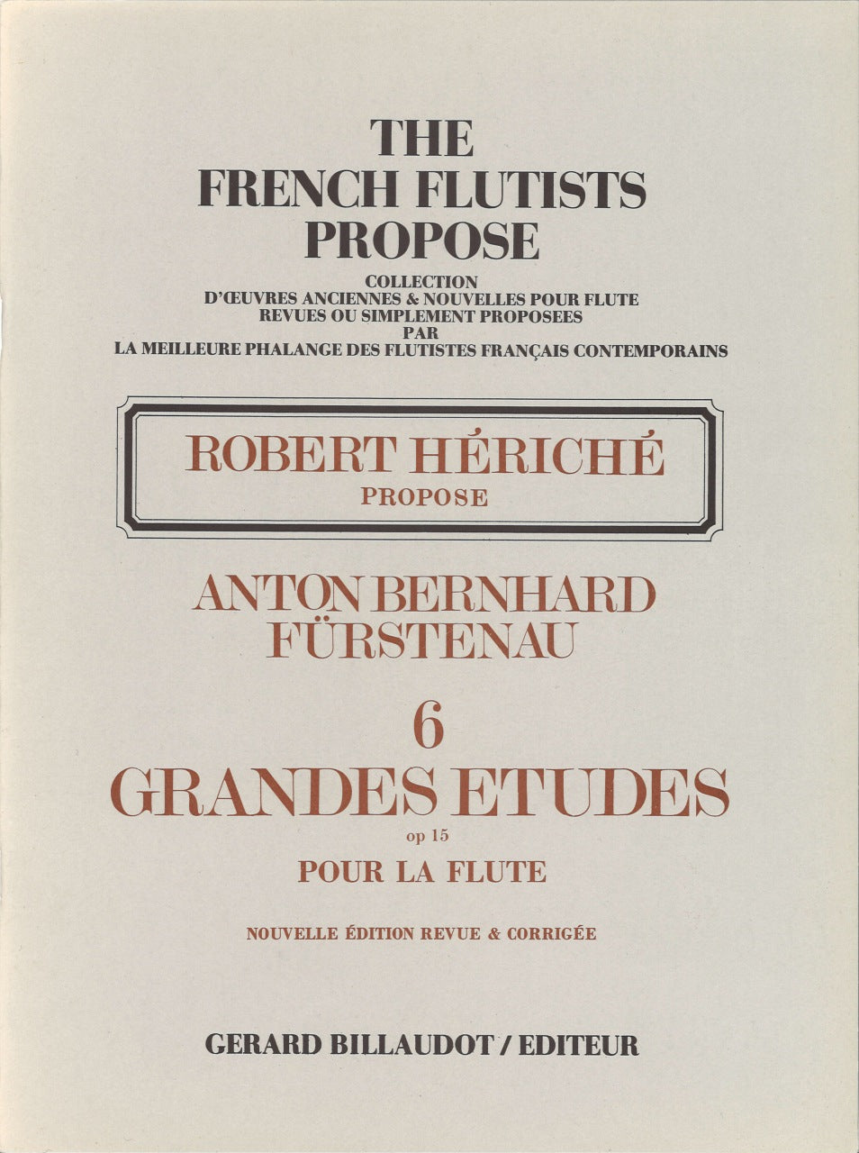 Furstenau, 6 Grandes Etudes op.15 (Billaudot)