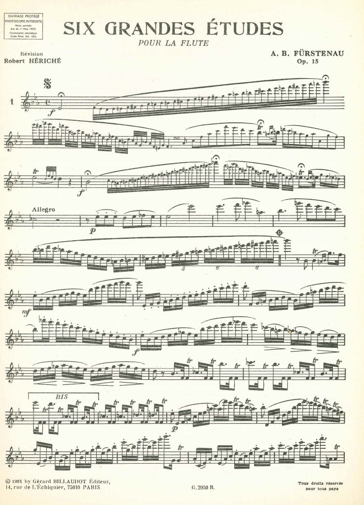 Furstenau, 6 Grandes Etudes op.15 (Billaudot)