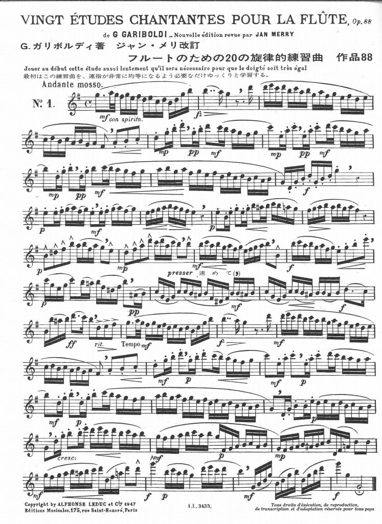 Gariboldi, 20 Etudes chantantes op. 88 (Leduc)