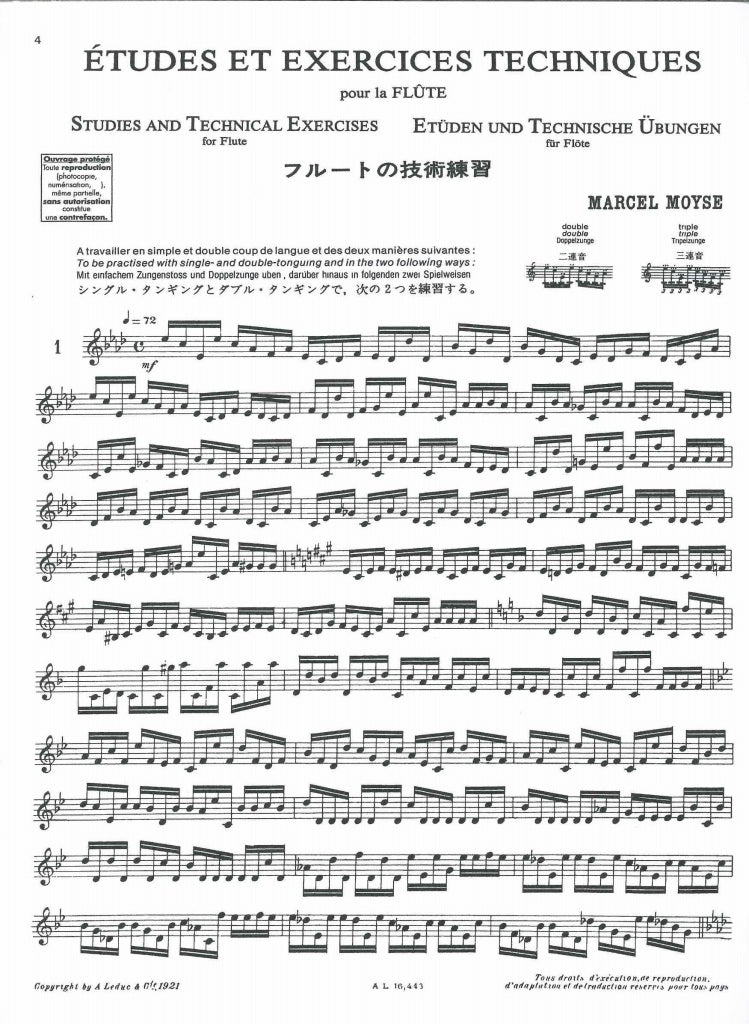 Moyse, Etudes et Exercices techniques (Leduc)