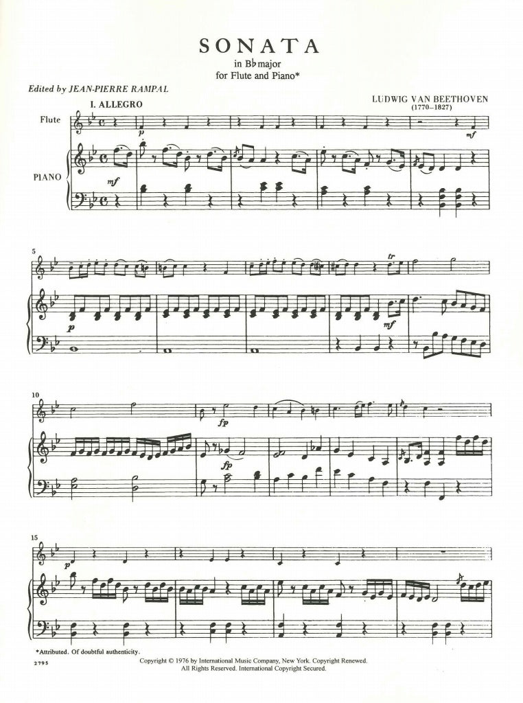 Beethoven, Sonata in Bb (Rampal) (IMC)