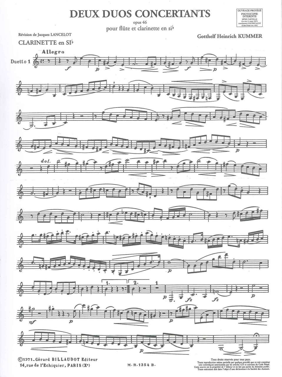 Kummer, 2 Duos concertants op. 46 (Billaudot)