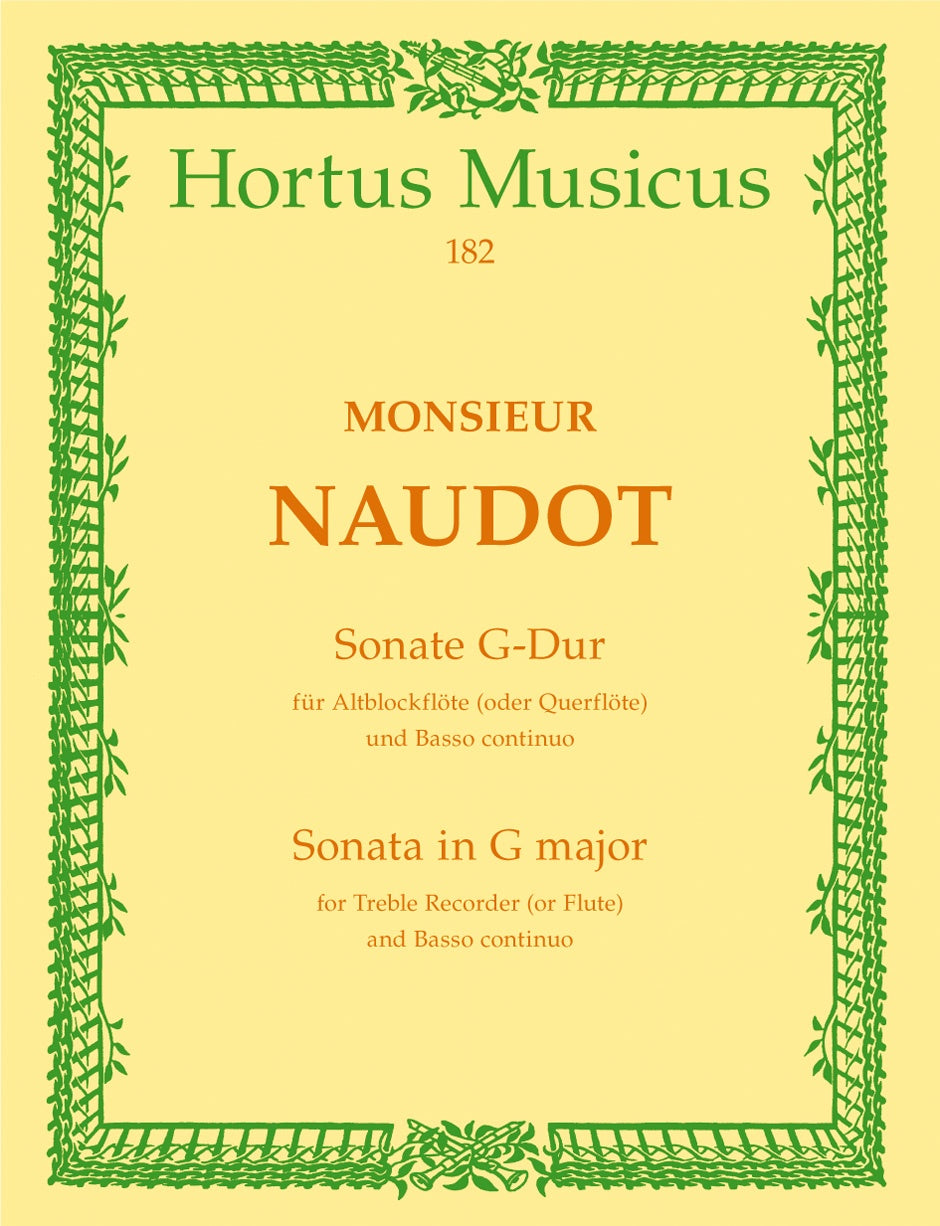 Naudot, Sonata op. 9/5 in G (ARec,Bc) (Barenreiter)