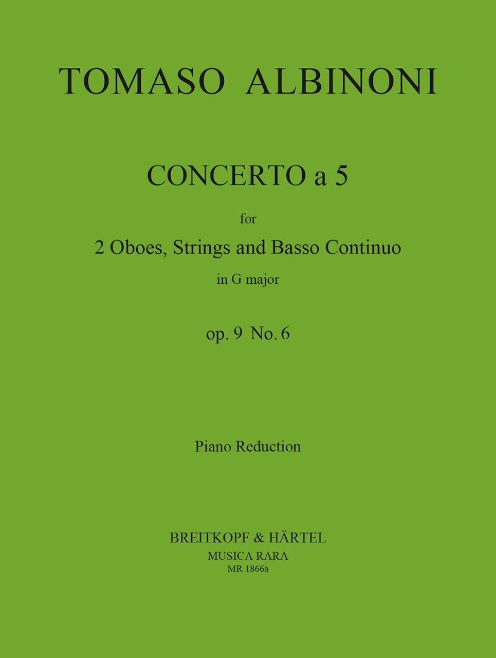 Albinoni, Concerto op. 9/6 in G (2Ob,Pf) (Musica Rara)
