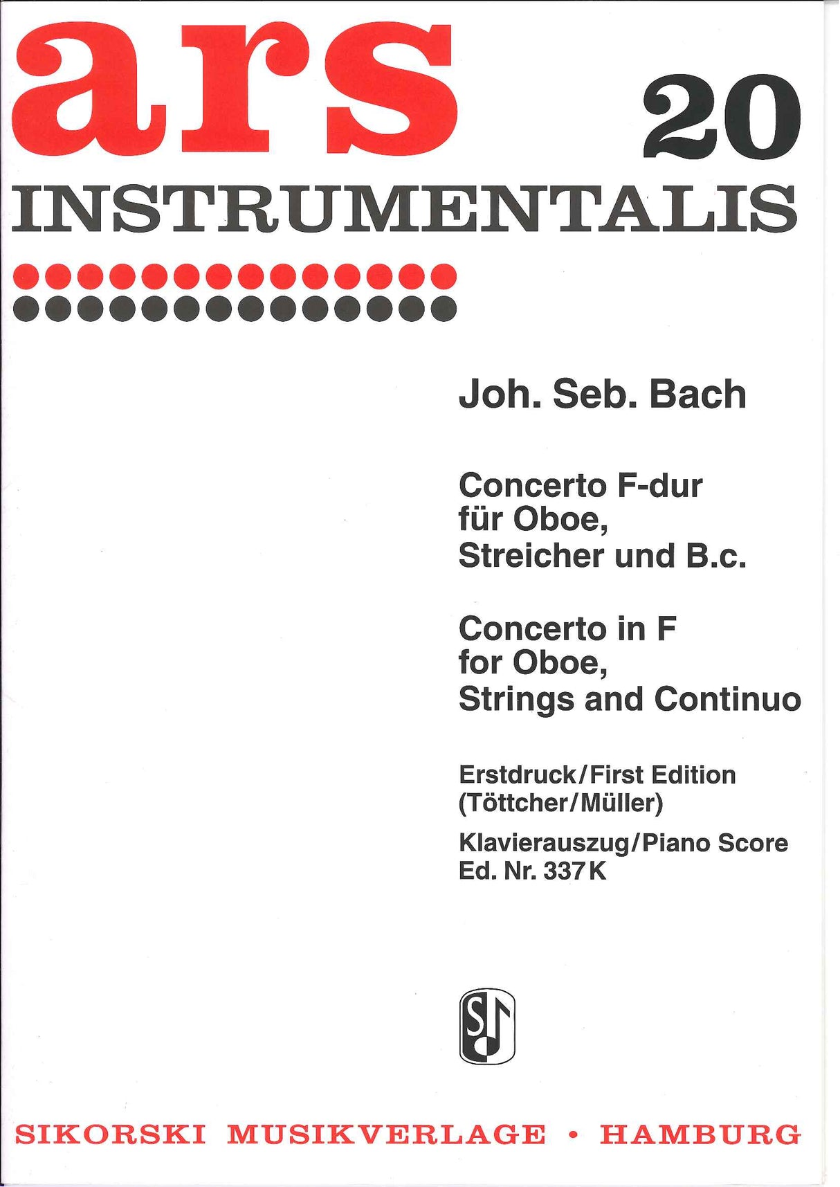 Bach, Concerto in F (BWV 49, 169) (Sikorski)