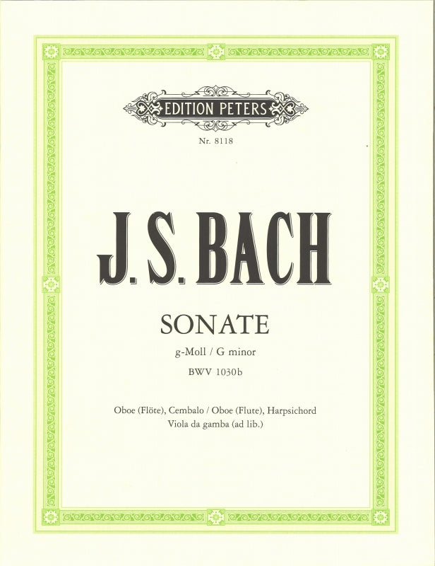Bach, Sonata BWV 1030b in g (Meylan) (Peters)