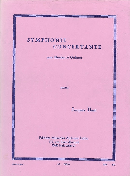 Ibert, Symphonie concertante (Ob,Pf) (Leduc)