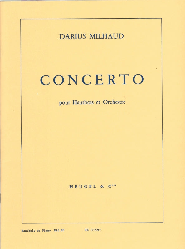 Milhaud, Concerto op. 365 (Heugel)