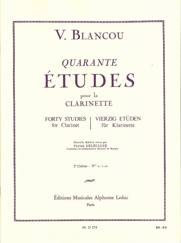 Blancou, 40 Etudes, 2: No. 21-40 (Leduc)