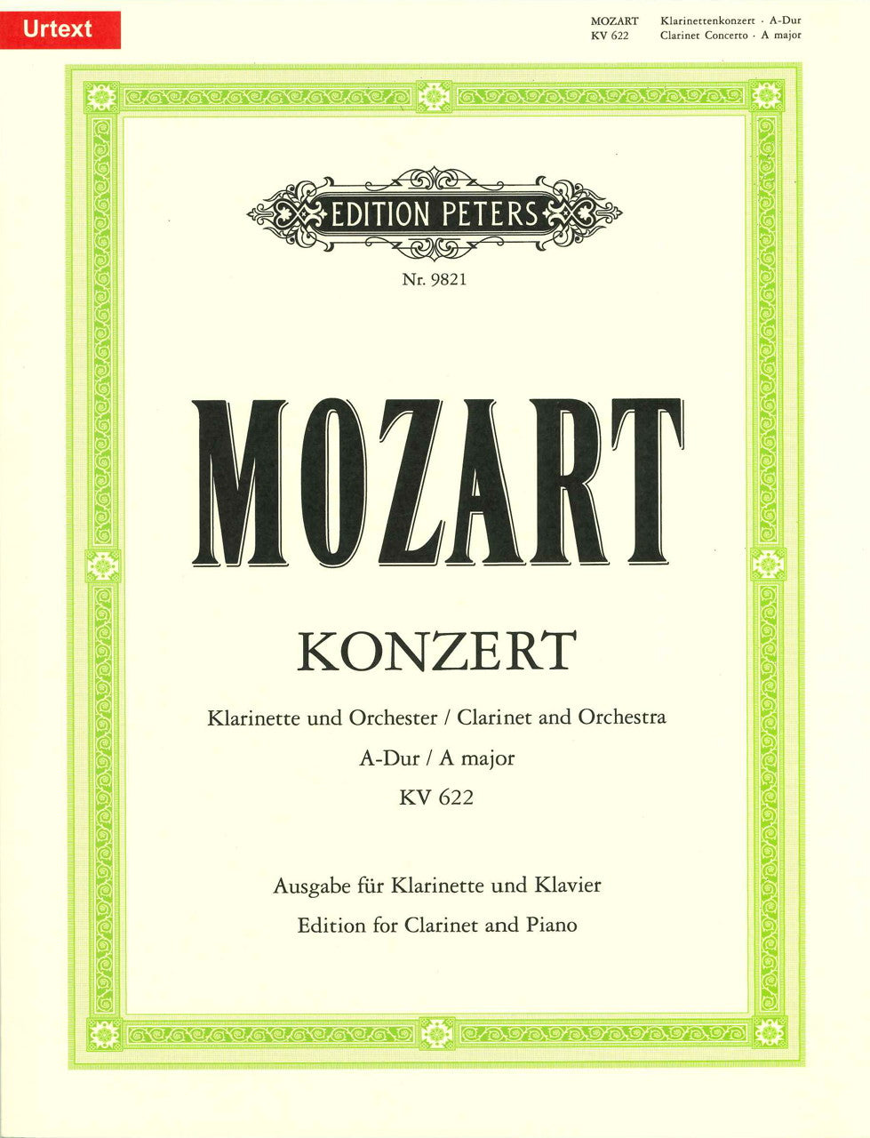 Mozart, Concerto KV 622 in A (Burmeister (Peters)