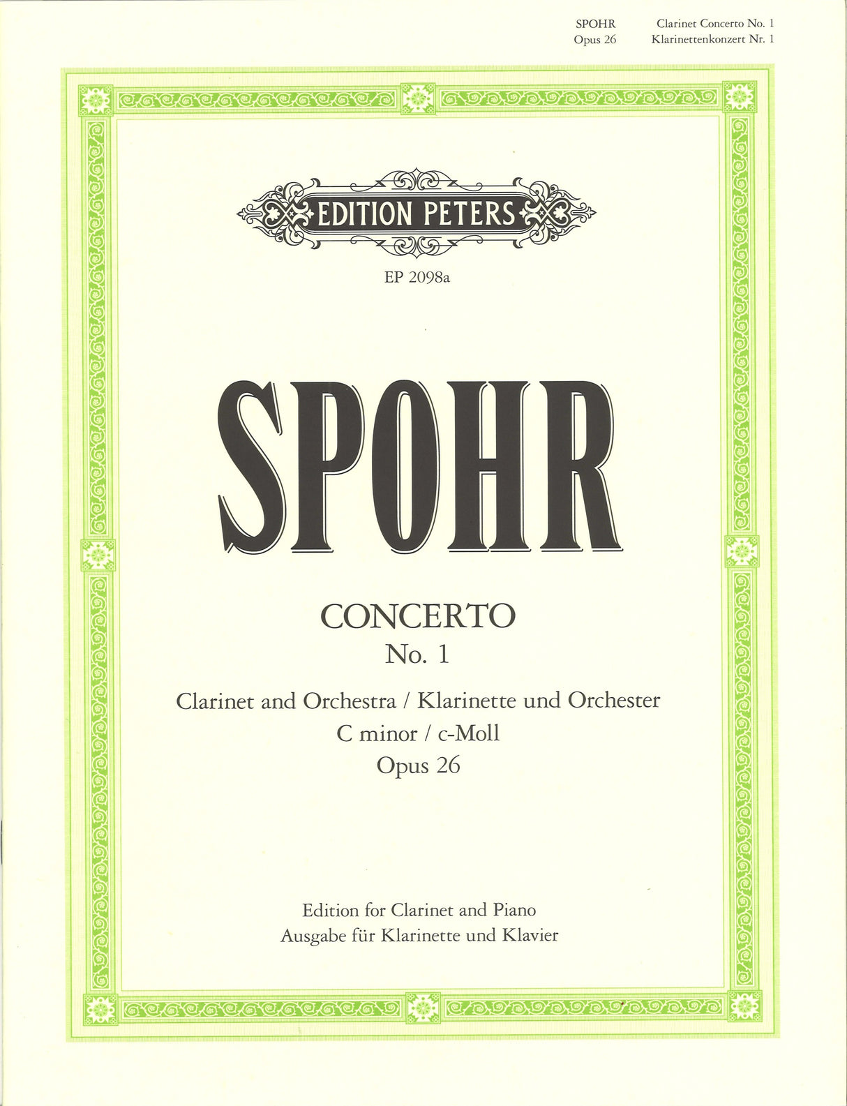 Spohr, Concerto No. 1 in c op. 26 (Peters)