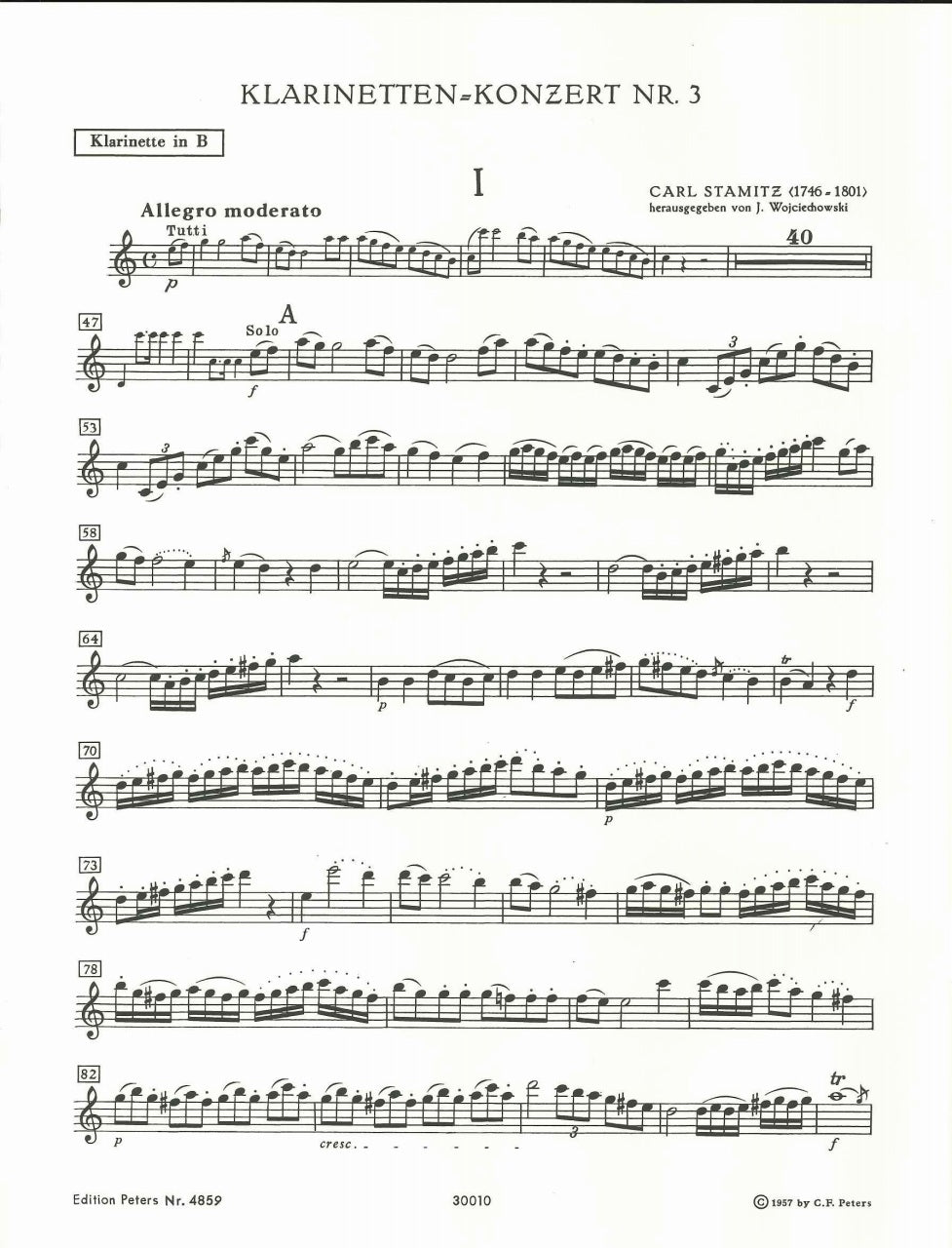 Stamitz, Concerto No. 3 in Bb (Peters)
