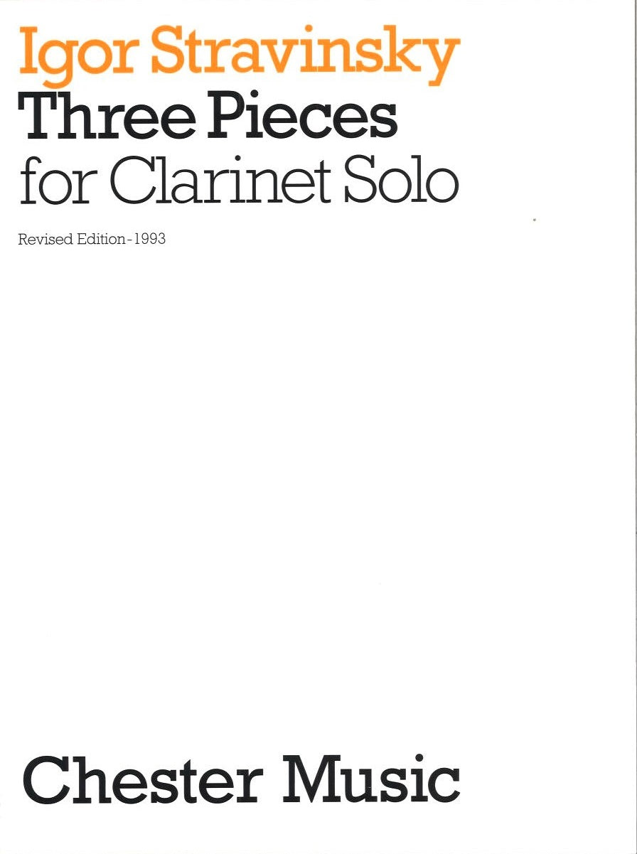 Stravinsky, 3 Pieces (Cl Solo) (Chester)