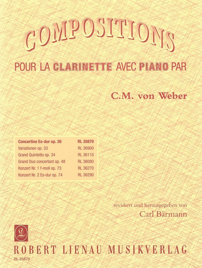 Weber, Concertino op. 26 (Baermann) (R.Lienau)