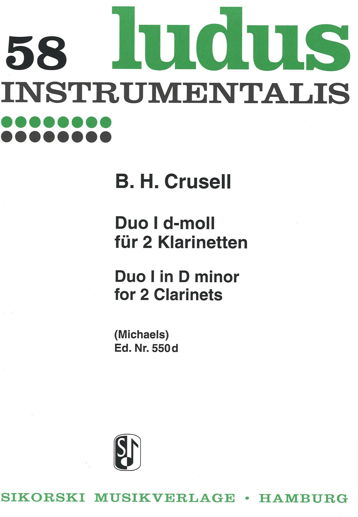 Crusell, Duo No. 1, d-moll (2Cl) (Sikorski)