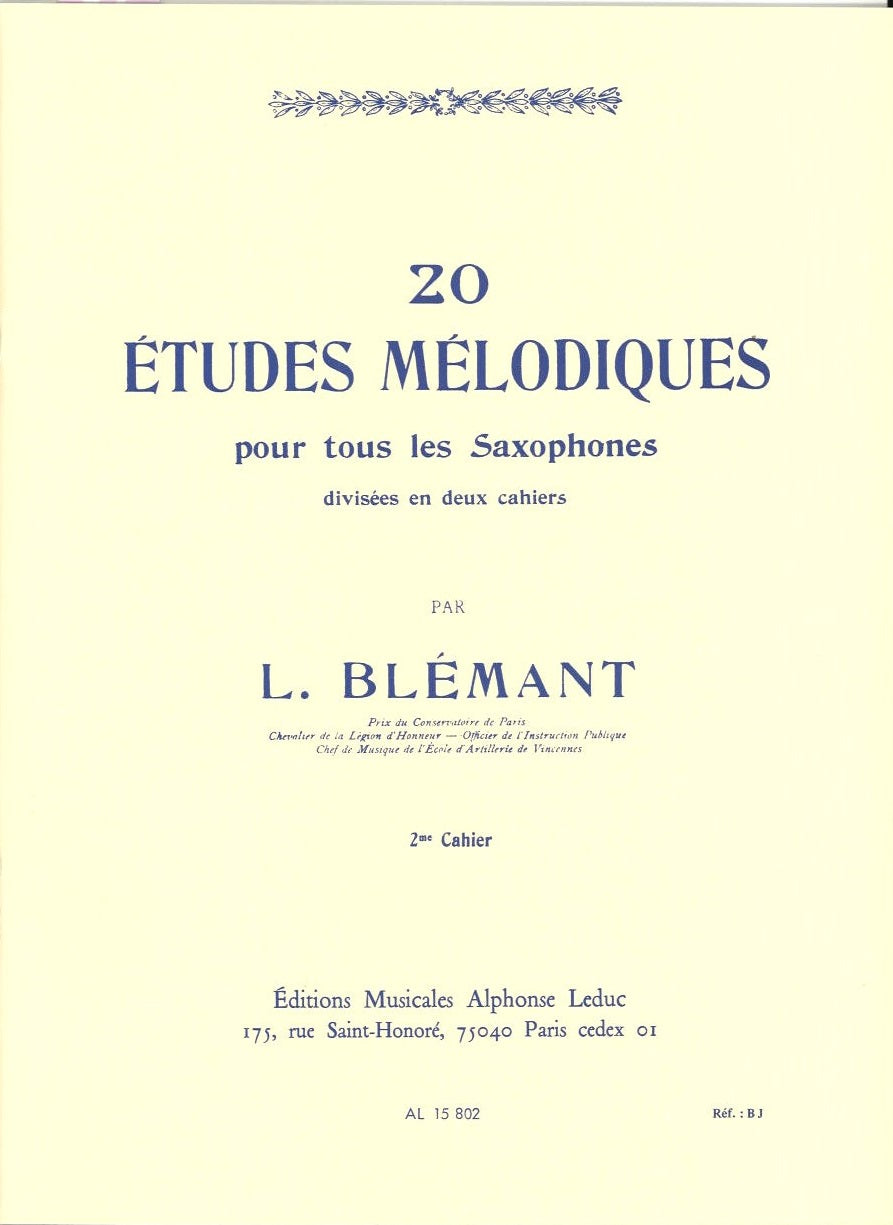 Blemant, 20 Etudes melodiques, 2 (Leduc)