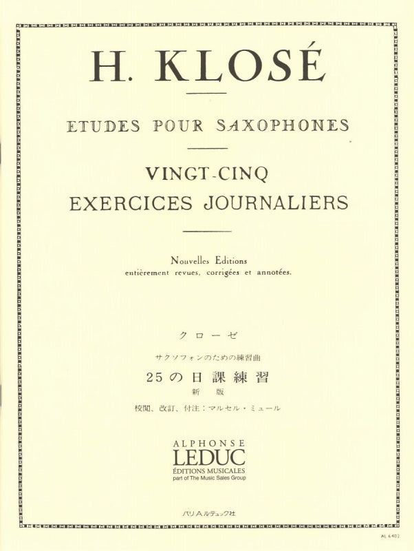 Klose, 25 Exercices journaliers (Mule) (Leduc)