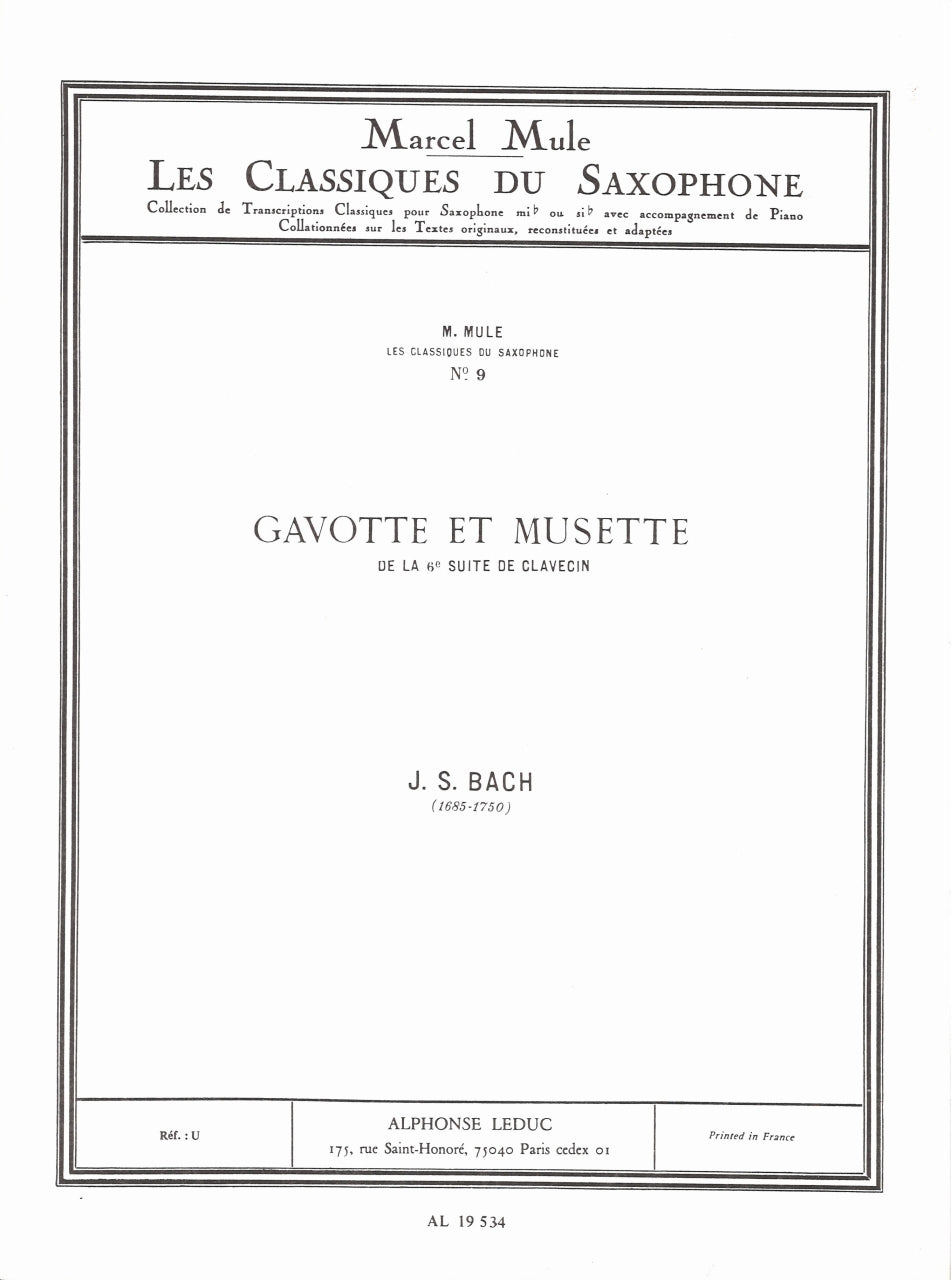 Bach, Suite 6, Gavotte & Musette (Mule) (Leduc)