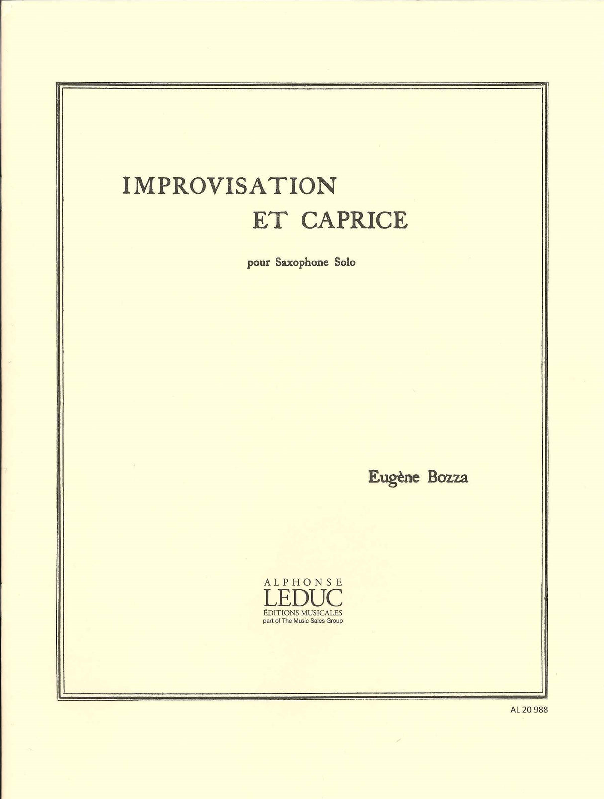 Bozza, Improvisation et Caprice (Solo) (Leduc)