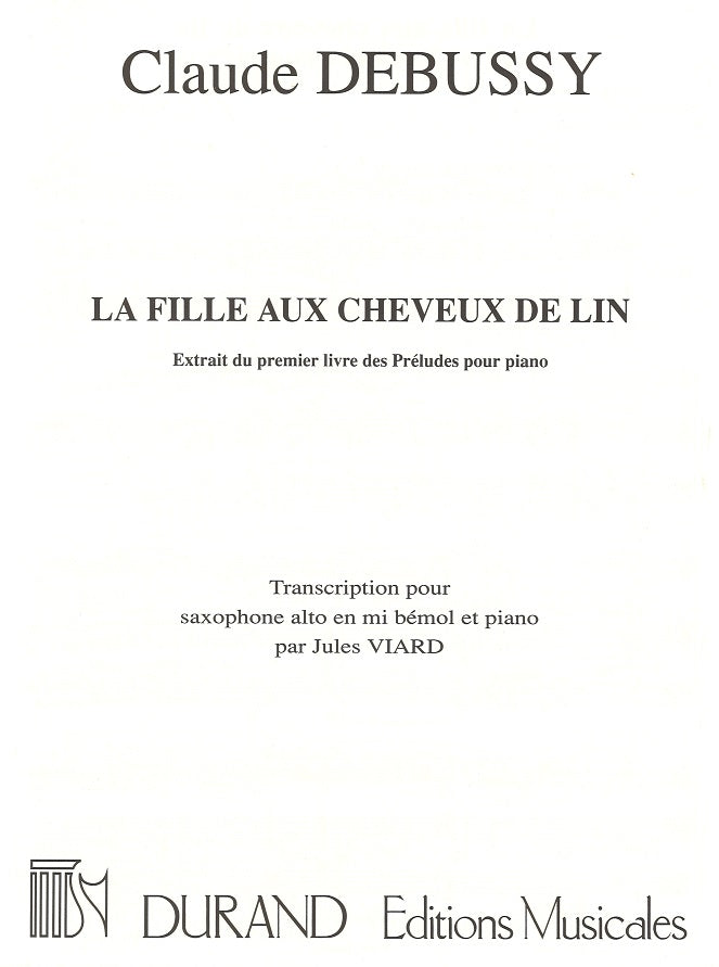 Debussy, Fille aux cheveux de lin (Alto) (Durand)