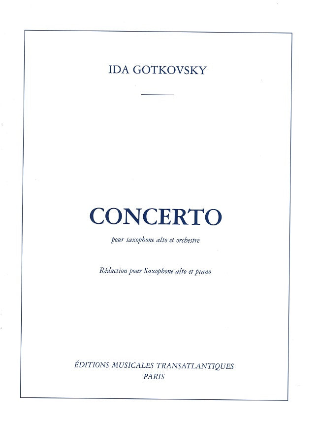 Gotkovsky, Concerto pour Saxophone Alto (Transatlantiques)