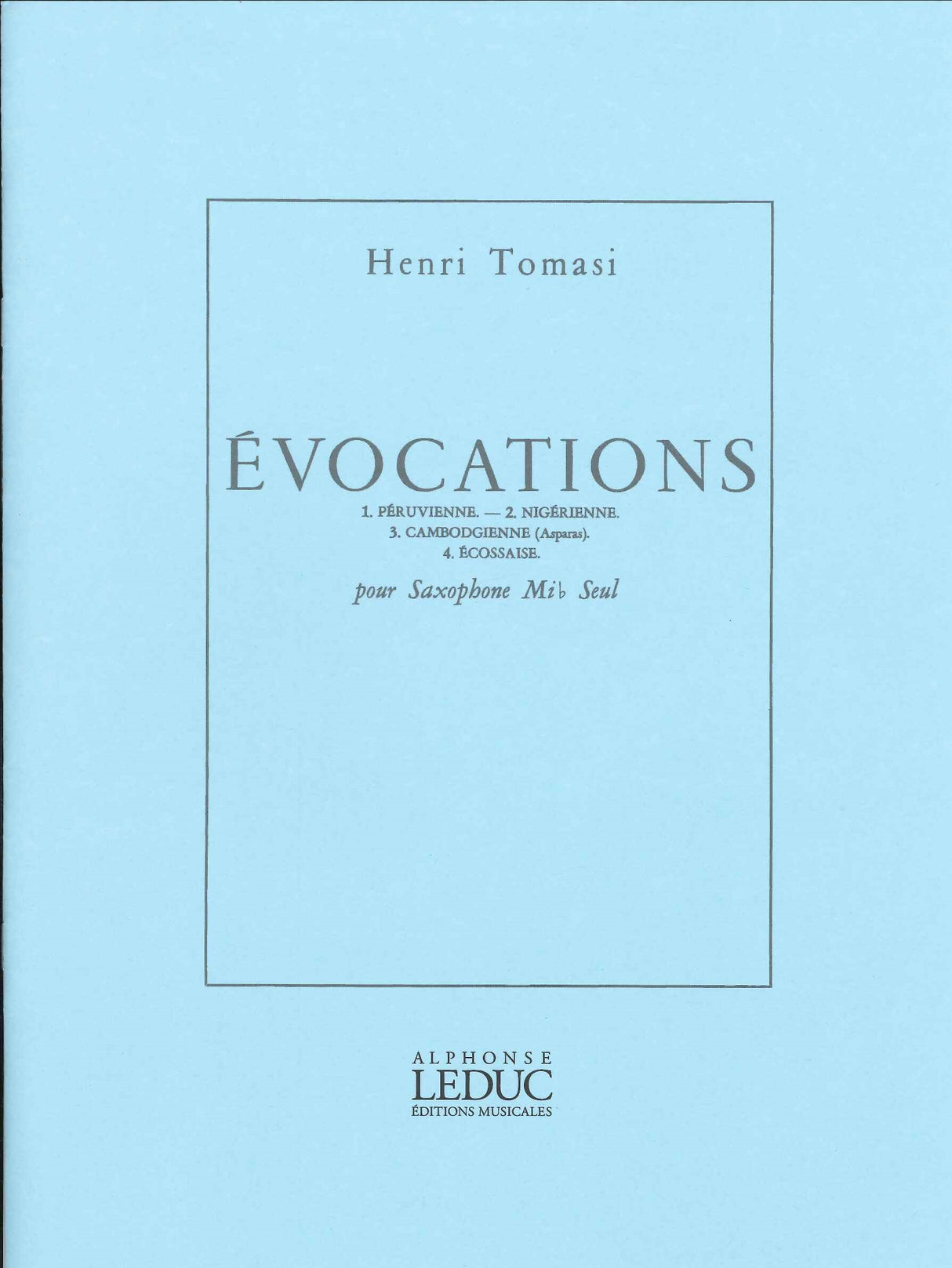 Tomasi, Evocations (Eb Sax Solo) (Leduc)