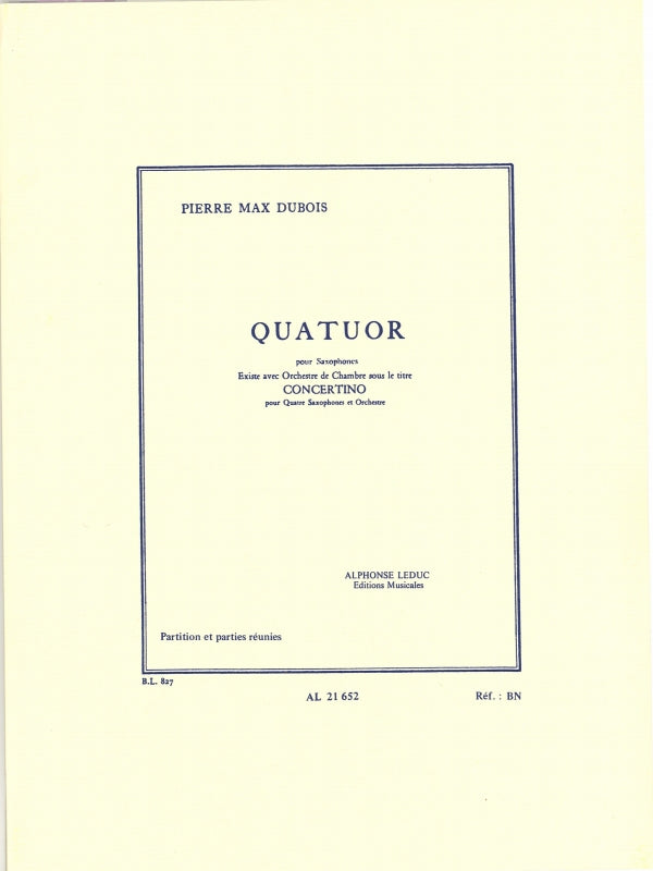 Dubois, Quatuor (SATBr) (Leduc)