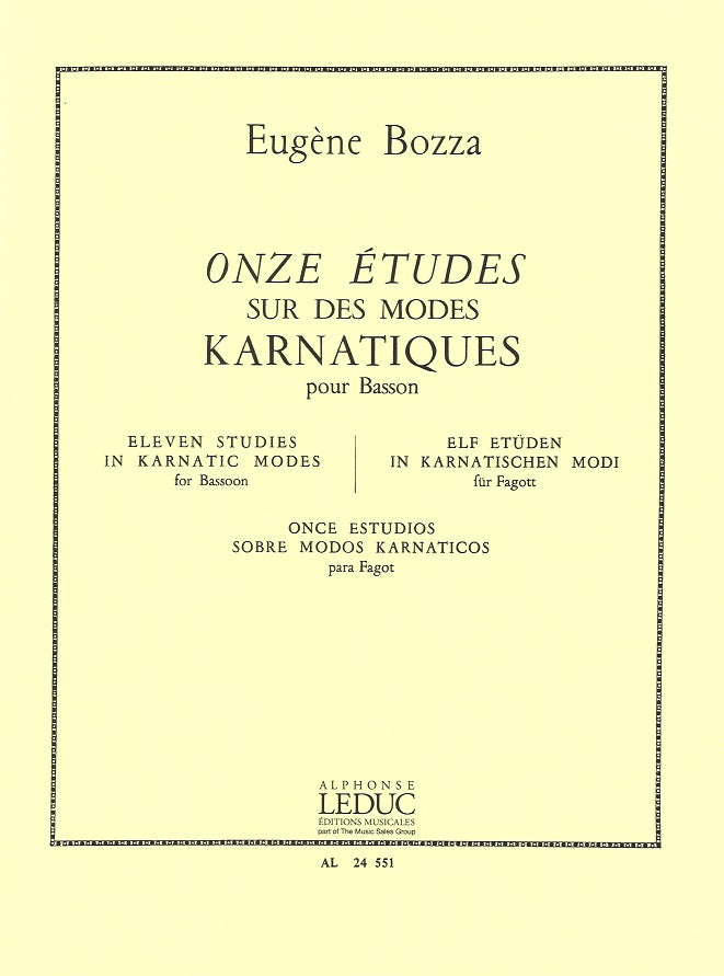 Bozza, 11 Etudes sur des modes karnatiqu (Leduc)