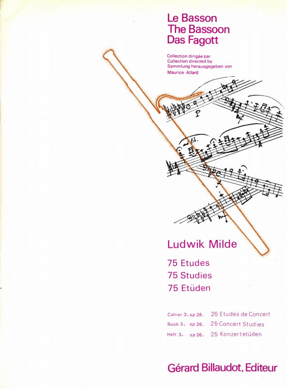 Milde, 75 Etudes 3 op. 26: 25 Etudes (Billaudot)