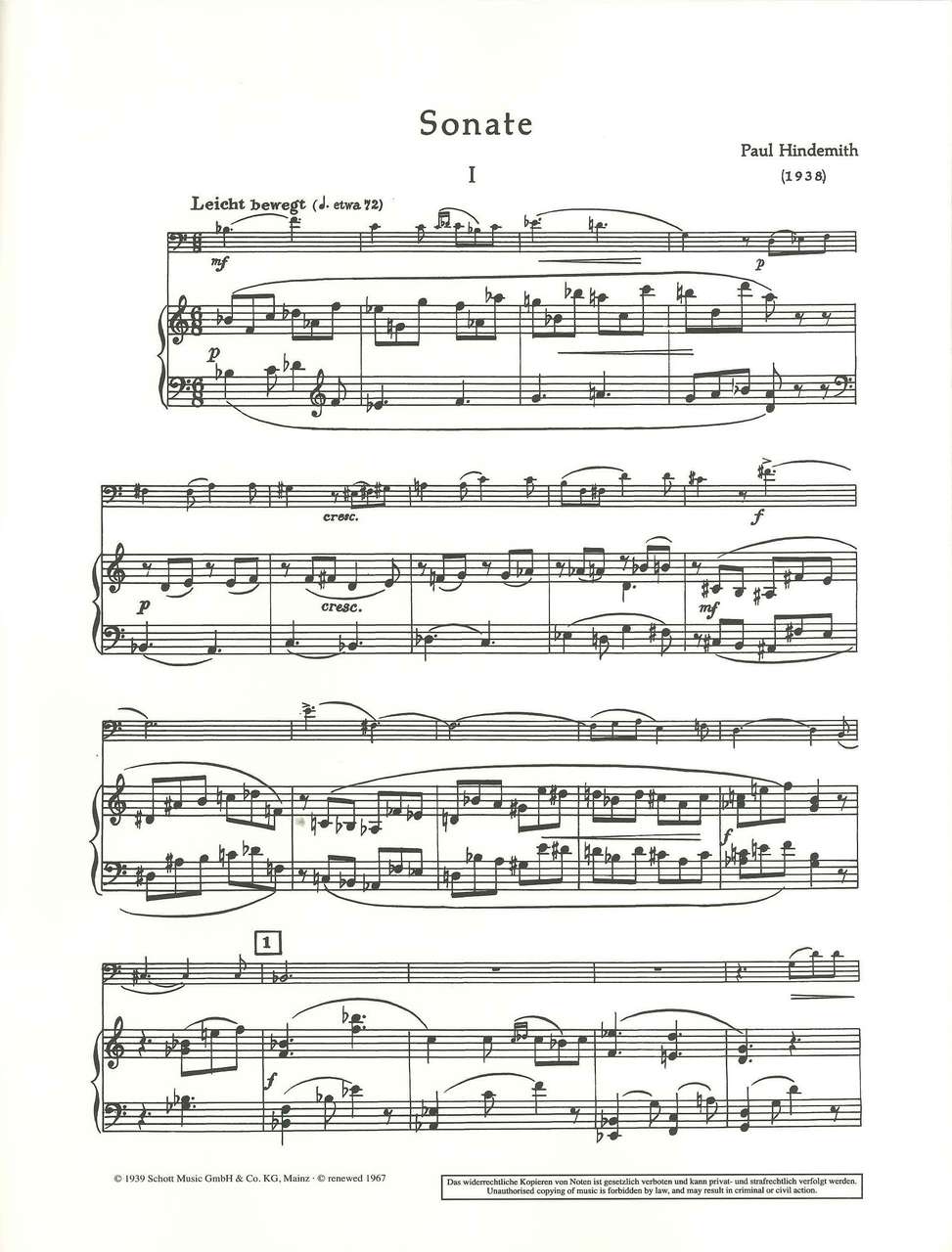 Hindemith, Sonate (1938) (Schott)