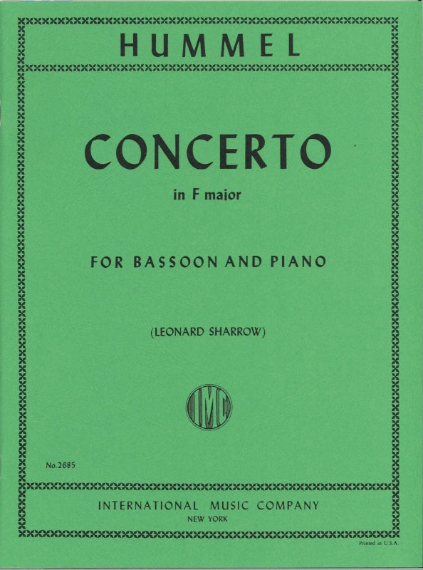 Hummel, Concerto in F (Sharrow) (IMC)