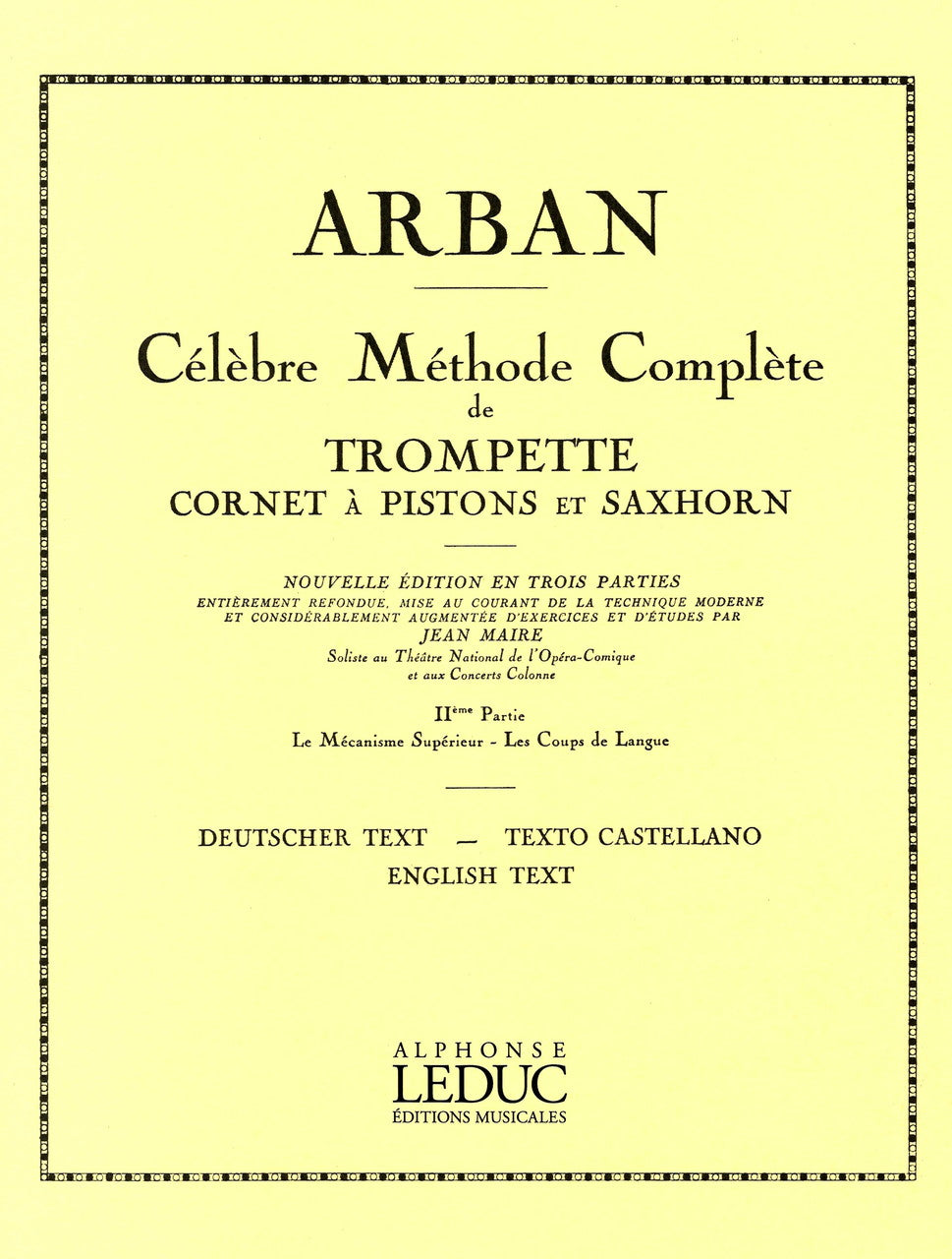 Arban, Celebre Methode complete 2 (Leduc)