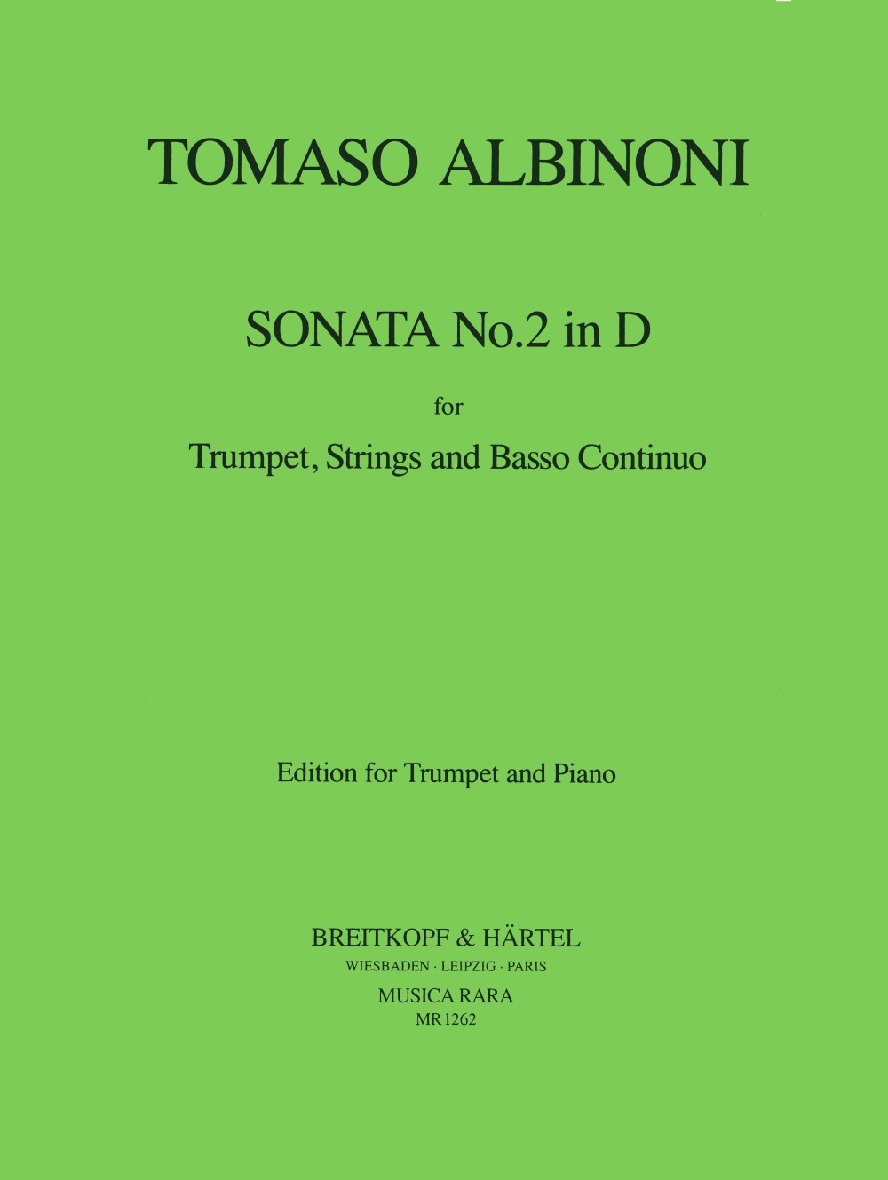 Albinoni, Sonata No. 2 (Trp,Pf) (Musica Rara)