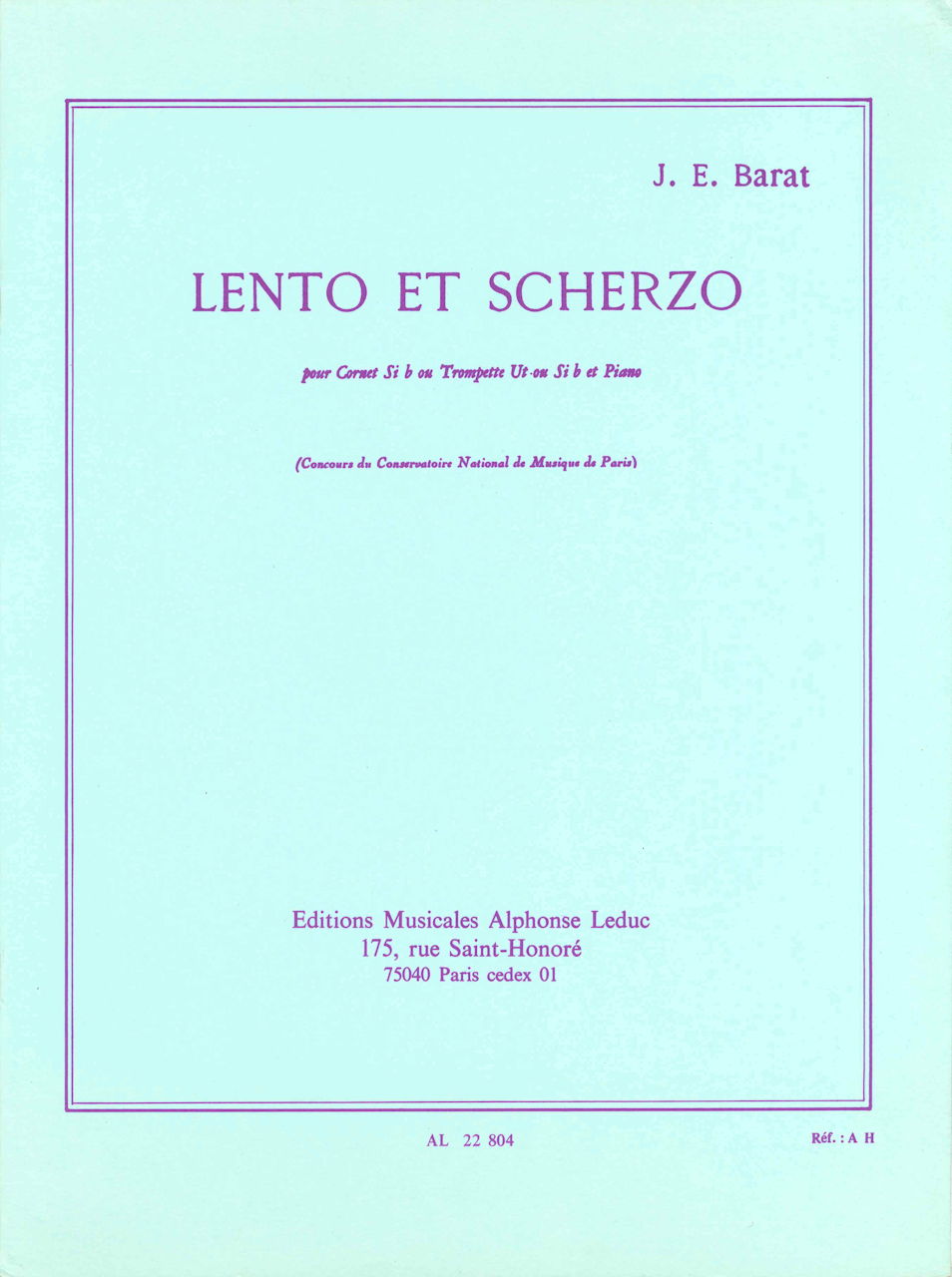 Barat, Lento et Scherzo (Leduc)