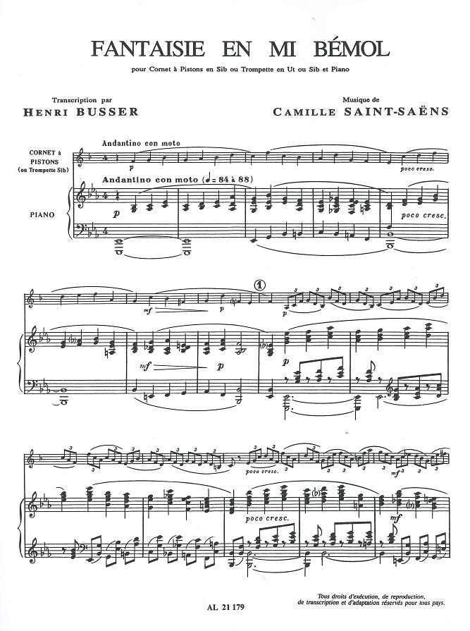 Saint-Saens, Fantaisie en mib (Leduc)