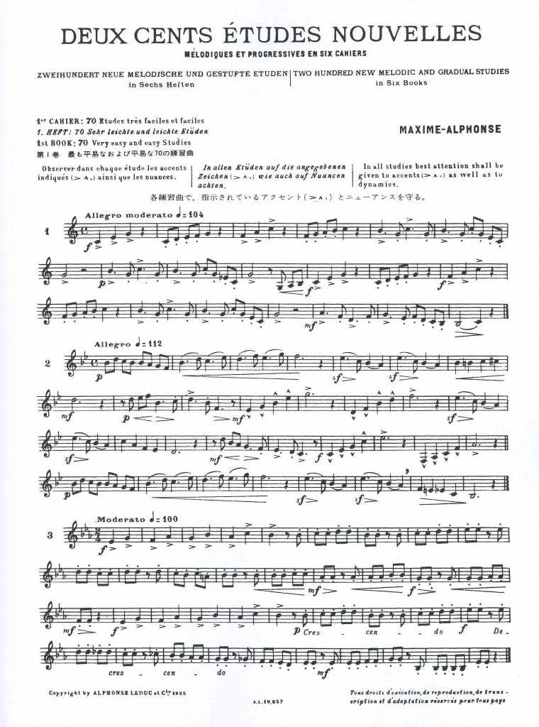 Maxime-Alphonse, 200 Etudes nouv., 1 (Leduc)