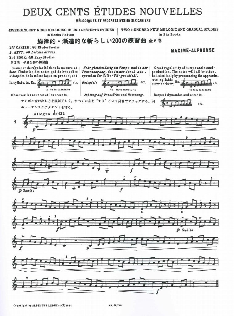Maxime-Alphonse, 200 Etudes nouv., 2 (Leduc)