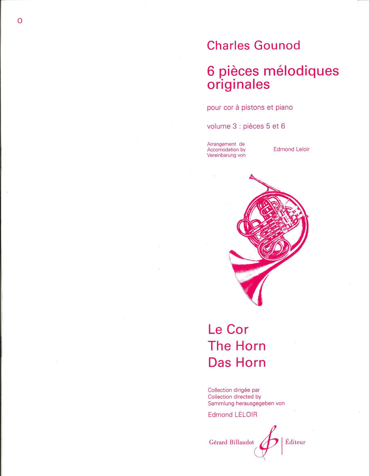 Gounod, 6 Pieces melodiques..., vol. 3 (Billaudot)