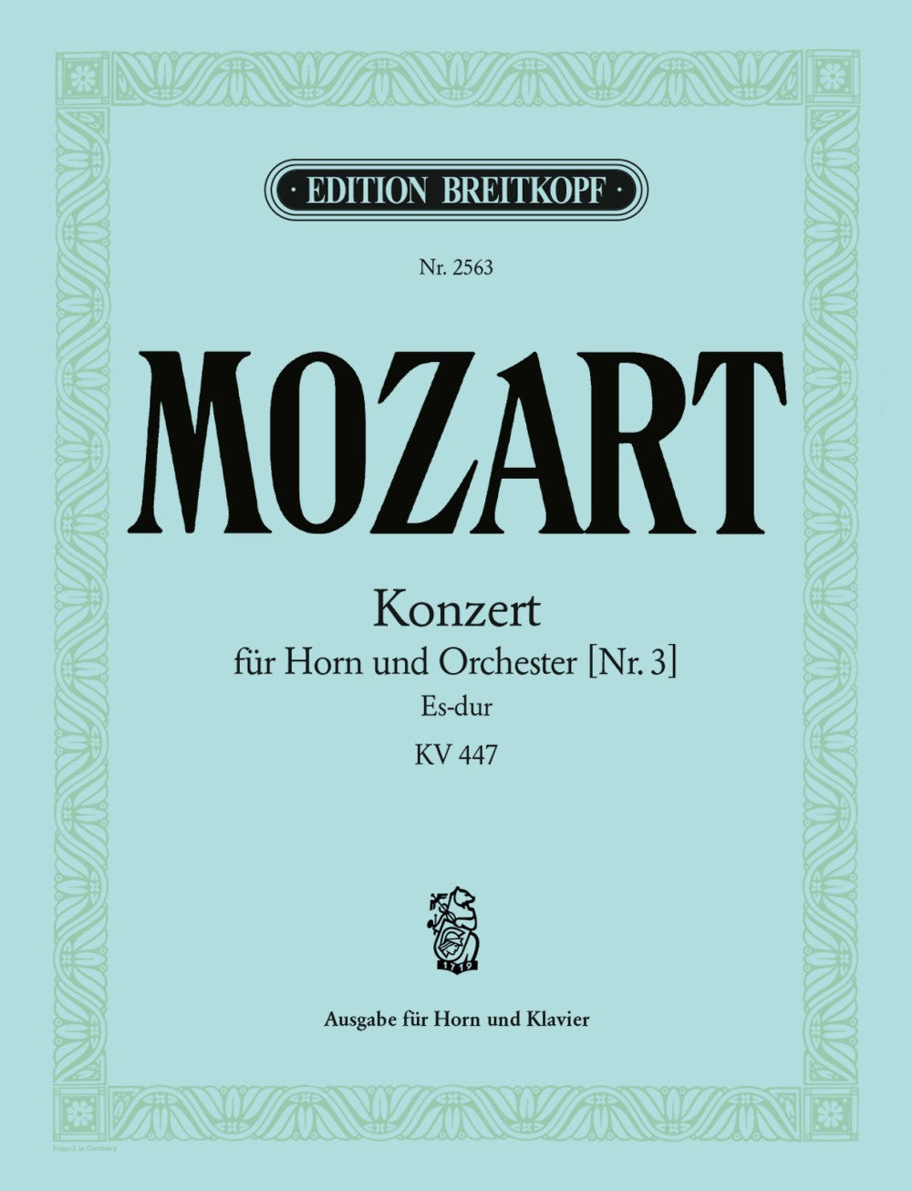 Mozart, Concerto KV 447 (No. 3) Kling (Breitkopf)