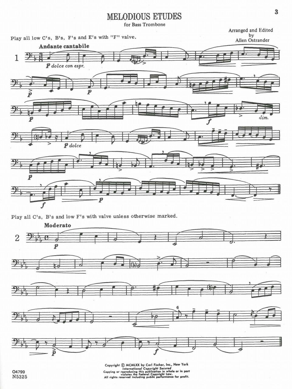 Ostrander, Melodious Etudes (BTbn) (Carl Fischer)