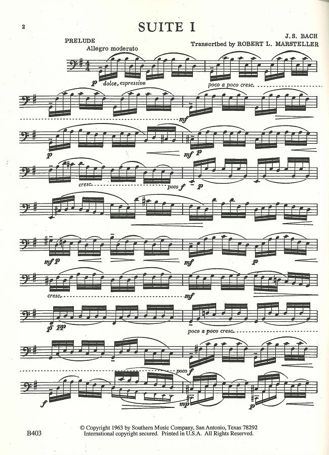 Bach, Suites 1-3 (Tbn/Euph/Bn Solo) (Southern)