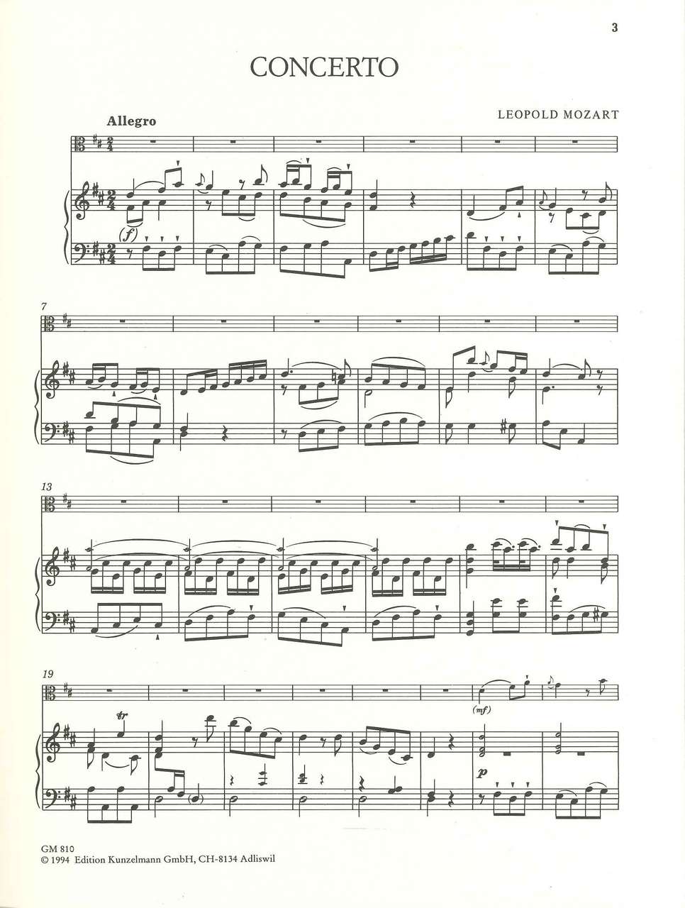 Mozart,L., Concerto (Tbn/Va,Pf) (Kunzelmann)