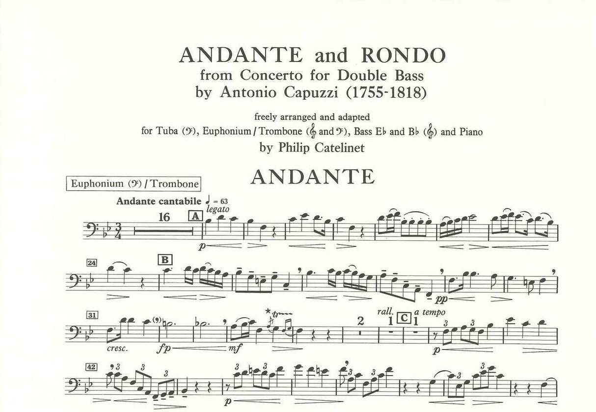 Capuzzi, Andante and Rondo (Tba/Euph,Pf) (Hinrichsen/Peters)