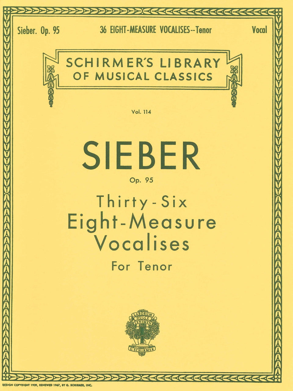 Sieber, 36 Eight-Measure Vocalises op.95 (G.Schirmer)