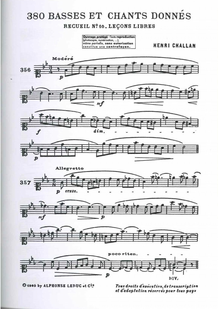 Challan, 380 Donnes 10a: Textes (Leduc)
