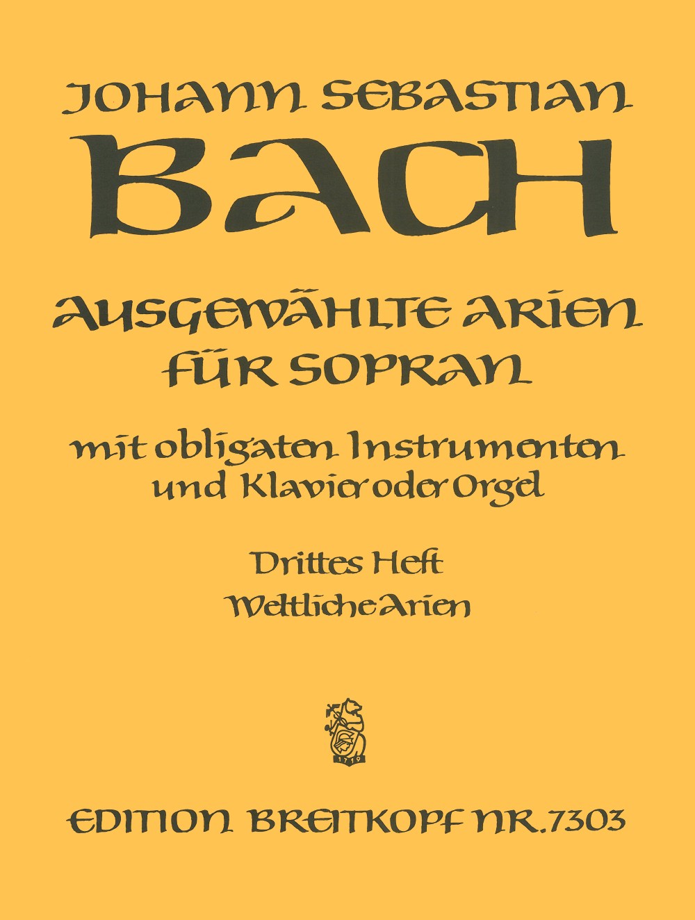 Bach, Ausgewahlte Arien fur Sopran 3 (Breitkopf)